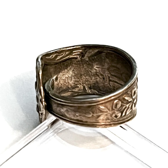 ⌛️Vintage Sterling Silver flatware wrap Ring with lovely patina*EVC - Picture 3 of 5